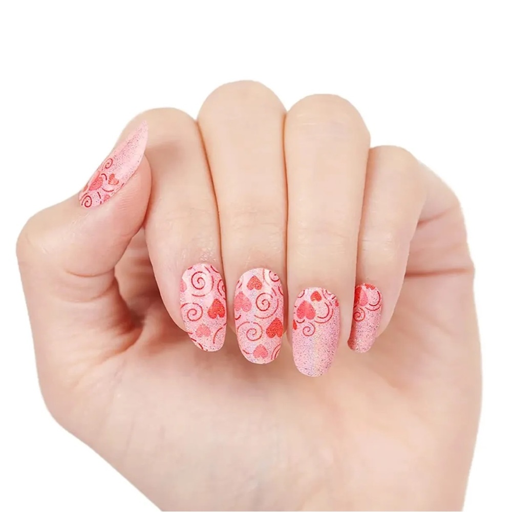 *Retired* Color Street: Queen of Hearts | Pastel Pink Valentine’s Day Red Swirls - Picture 13 of 16
